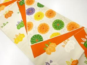 アンティーク　菊唐草に桐模様織出し袋帯（材料）